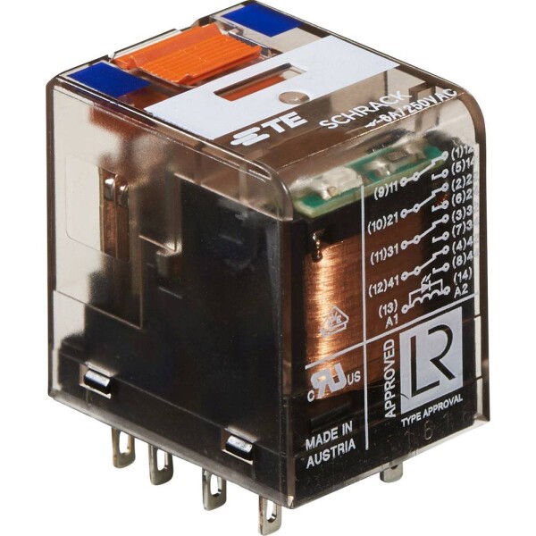 TE Connectivity PT570L24 priemyselné relé, 24 V/DC, 4 prepínacie, 1 ks; 6-1415001-1