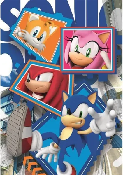 Clementoni 25038 Puzzle Ježko Sonic: Parťáci 104 dielikov