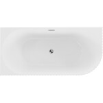 MEXEN/S - Gia voľne stojaca rohová vaňa reliéf ľavá 170 x 80, biela lesk, sifón a prepad chróm 52701708000L-01