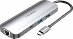 La Mer Vention Vėdinimo prijungimo stotelė 9 in 1: USB-C į HDMI/USB3.0x2/USB-C/RJ45/SD/TF/TRRS 3,5 mm/PD