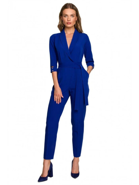 Dámsky overal so šálovým golierom kráľovská modrá - Stylove XL