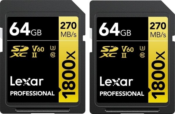 Lexar LEXAR PRO 1800X SDXC U3 (V60) UHS-II R270/W180 64GB - 2PACK