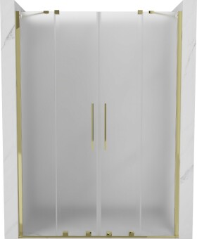 MEXEN/S - Velar Duo posuvné sprchové dvere 140, dekor, zlatá 871-140-000-32-50