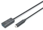 Digitus USB-C - USB-A čierna / Predlžovací kábel / Aktívny / USB 3.2 Gen2 10 Gbps / 5 m (DA-73113)