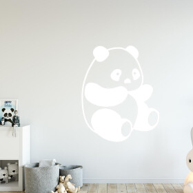 Veselá Stena Samolepka Roztomilá panda Farba: biela, Veľkosť: 80 x 64 cm