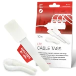 Label the cable Káblové štítky so suchým zipsom biele, 10 ks / Organizér káblov / opakovane použiteľné (LTC 2620-10)