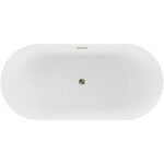 MEXEN/S - Paola voľne stojaca vaňa reliéf 170 x 80, biela mat, sifón a prepad zlatá 52721708001-50
