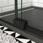 H K - Sprchové dvere AIRLINE BLACK B5 90 jednokrídlové s pevnou stenou 85-90 x 195, L/P variant SE-AIRLINEBLACKB590SET