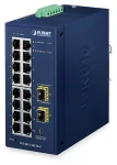 Planet IGS-4215-16T2S-U / Priemyselný switch / 16x Gigabit / 2x SFP / L2 / -40 až 75 °C / IP30 (IGS-4215-16T2S-U)