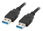 Lanberg CA-USBA-30CU-0010-BK čierna / Kábel USB / USB-A 3.0 (M) - USB-A 3.0 (M) / 1 m (CA-USBA-30CU-0010-BK)