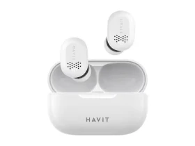 Havit TS925 biela / Bezdrôtové slúchadlá do uší / mikrofón / Bluetooth 5.0 / nabíjacie púzdro / až 3.5 h (TW925 white)