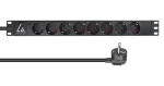 Lanview Rozvodný panel do racku 19" / Rozvodný panel / 1U / 8x Schuko / 16 A / 2 m (LVR-2MSCH-LIC-SCH8)