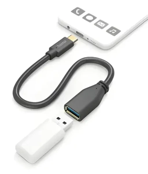 HAMA USB-C na USB-A OTG čierna / Redukcia / 5 Gbps / 15 cm (201605)