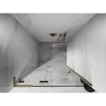 MEXEN/S - Lunar L sprchové dvere krídlové ľavé 95, transparent, zlatá kartáčovaná 834L-095-000-55-00-L