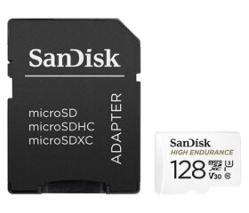 SanDisk High Endurance Video microSDXC 128GB / UHS-I U3 V30 / čítanie: 100 MBs / zápis: 40MBs / vhodné pre 4K (SDSQQNR-128G-GN6IA)