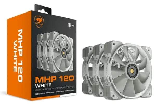 COUGAR MHP 120 biela / Ventilátor / 120 mm / 3 ks / 2000 RPM / 82,48 CFM / 34,5 dB (CGR-CF-MHP12HB3-W)