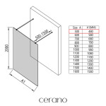 CERANO - Sprchová zástena Walk-in Onyx Duo Ľ/P - 8 mm - hranatá vzpera - chróm, transparentné sklo - 50x200 CER-8050BD2040