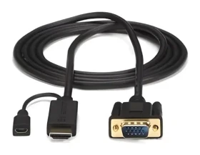 StarTech adaptérový kábel HDMI na VGA čierna / Adaptérový kábel / 1920x1200 / USB napájanie / 3 m (HD2VGAMM10)