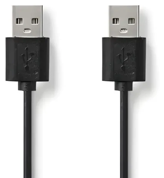 Nedis USB 2.0 kábel čierna (CCGL60001BK20) / Kábel USB / USB-A - USB-A / 480 Mbps / 2 m (CCGL60001BK20)