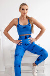 Fitness set top + legíny push up v tmavomodrej farbe M/L