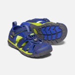 Detské sandále SEACAMP II CNX, BLUE DEPTHS/CHARTREUSE, keen, 1022993/1022978/1022939, modré - 22