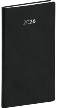 NOTIQUE Vreckový diár Balakon 2026 čierny / 9 x 15.5 cm (PGD-KAPBA-6120)