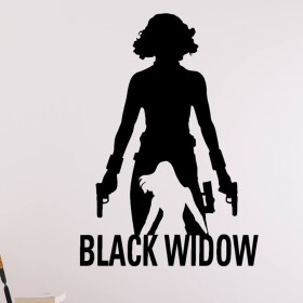 Veselá Stena Samolepka Black Widow silueta Farba: černá, Veľkosť: 40 x 29 cm