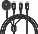 Dudao A12Max 3v1 nabíjačka pre Apple Watch / USB-C / Lightning / 1.2 m / 100 W / čierna (181517)