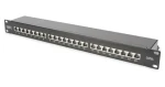 Digitus DN-91624S- EA-B / Patch panel / 19" / tienený / Cat.6A / 1U / 24x RJ45 / čierny (DN-91624S-EA-B)