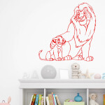 Veselá Stena Samolepka Mufasa a Simba Leví kráľ Farba: bílá, Veľkosť: 40 x 40 cm