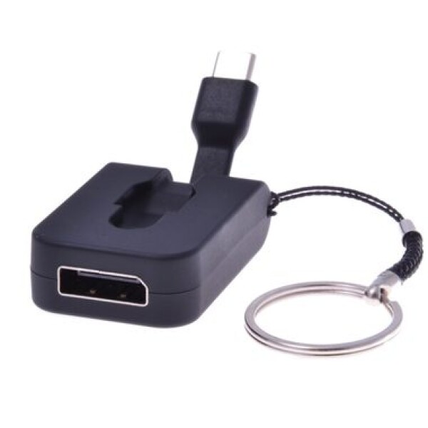 PremiumCord Adaptér / USB 3.1 Type-C male na DisplayPort female / zasúvací kábel / krúžok na kľúče (ku31dp05)