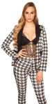 Sexy blazer in houndstooth pattern blackwhite