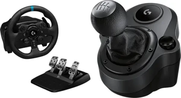 Logitech G923 + Driving Force Shifter čierna / Herný volant + pedále + radiaca páka / PS5 PS4 PC / Trueforce / USB 2.0 (M-9068209)