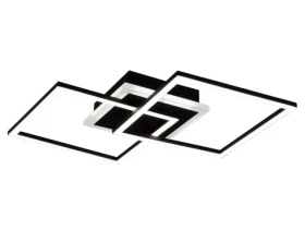 Stropné/nástenné LED osvetlenie Venida, čierna mat, hranaté%