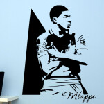 Veselá Stena Samolepka Kylian Mbappé Farba: modrá, Veľkosť: 40 x 30 cm
