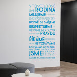 Veselá Stena Samolepka V tomto dome Farba: šedá, Veľkosť: 100 x 207 cm