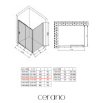 CERANO - Sprchovací kút Varone LINE Ľ/P - 6 mm - chróm, transparentné sklo - 110x80x195 - posuvný CER-DY505-90105