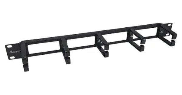 Equip 19" čierna / Vyväzovací panel / 1U / 5x plastová úchytka / Plast, oceľ (327315)