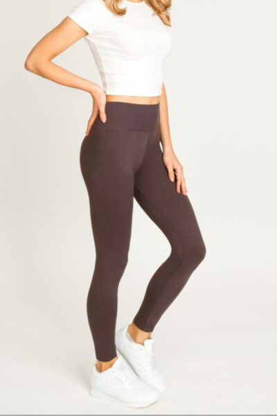 DÁMSKE HLADKÉ LEGÍNY LE001-26 Hnědá L-XL