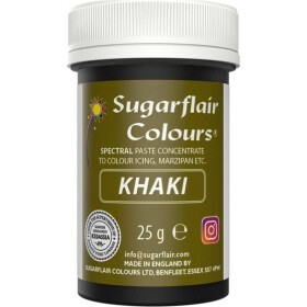 Gélová farba khaki 25 g - Sugarflair - Sugarflair
