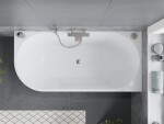 MEXEN/S - Mia voľne stojaca rohová vaňa pravá 160 x 75, biela/čierna, sifón a prepad nikel kartáčovaná 52691607575P-97