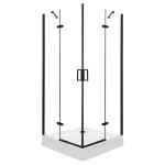 KERRA - Sprchovací kút Flow s vaničkou 90 (čierny) 5907548118486