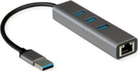 Roline ROLINE USB 3.2 Gen 1 zu Gigabit Ethernet Konverter + Hub 3x