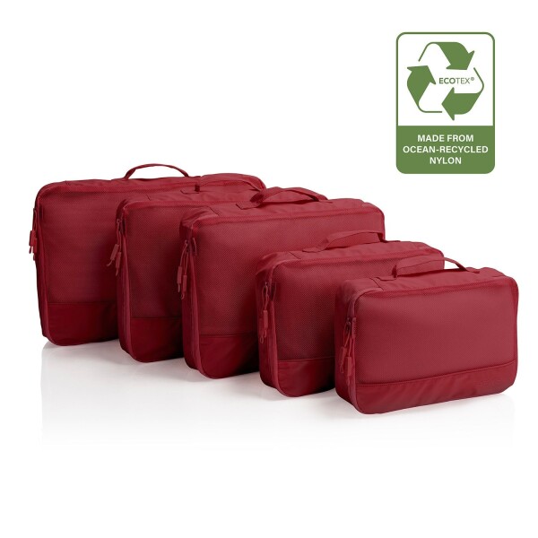 Cestovne organizery Heys Ecotex Packing Cube 5 Pc Set Red Maple