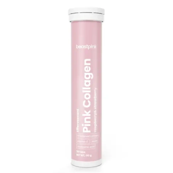 Šumivý Pink Collagen - BeastPink (jahodová malina, 20 tab.) (93724-2-20tab-strawberryraspberry-01)