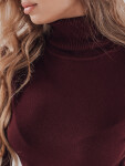 Dámsky sveter s rolákom A11 MY2490 tmavohnedý - FashionStreet UNI