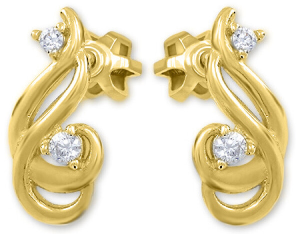 Soliter Jemné náušnice zo žltého zlata s kryštálmi 239 001 01073