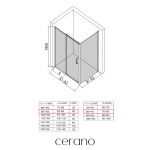 CERANO - Sprchovací kút Orlano L/P - 5 mm - čierna matná, transparentné sklo - 90x80x195 - posuvný CER-DY505B-9101