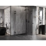 MEXEN/S - Lunar L Duo sprchový kút dvere krídlové pravá 115 x 95, transparent, čierna 834L-115P-095L-70-00