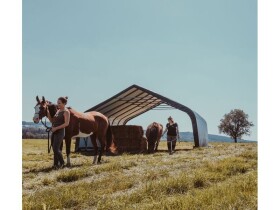 Plachtový prístrešok – ShelterLogic Run-In-Shed 6,7 × 6,1 m zelený